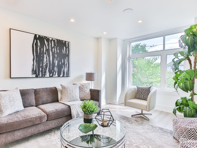 Double-hung window in a bright room